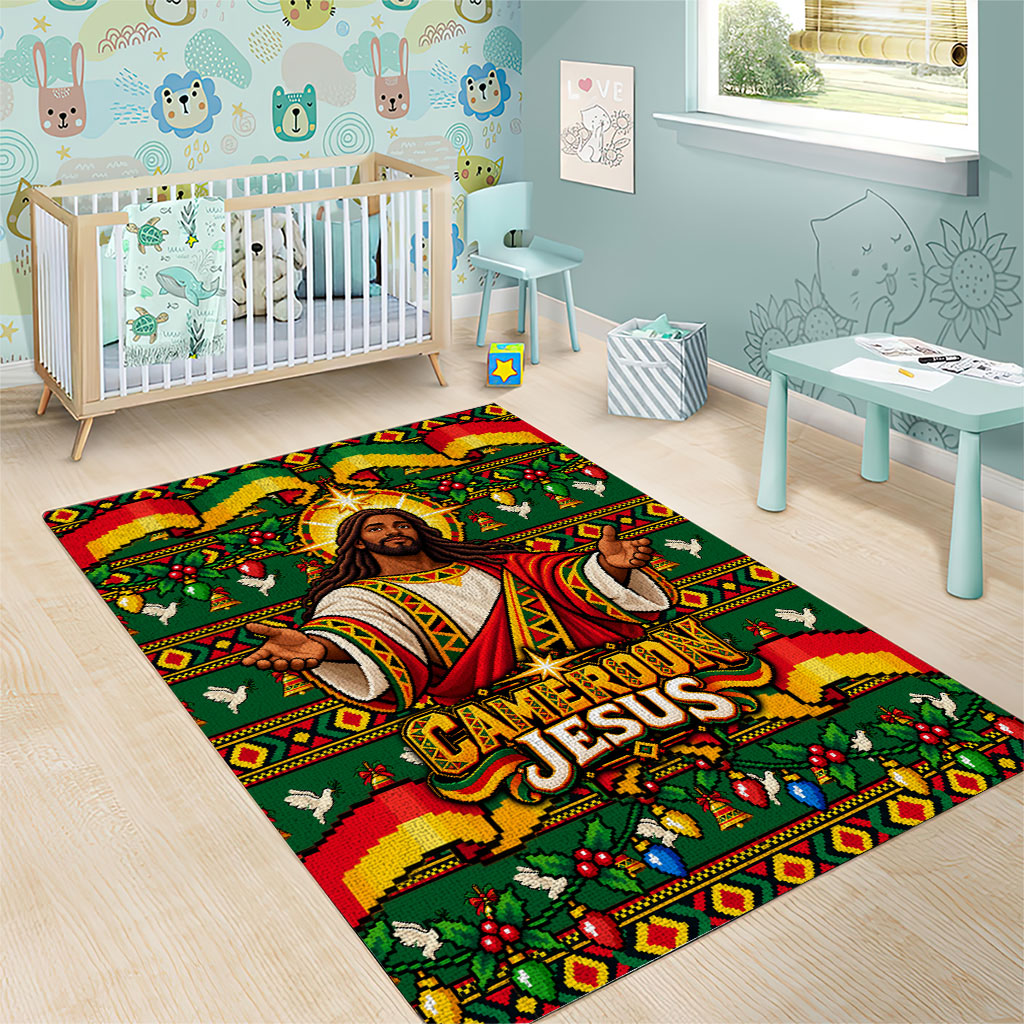 Cameroon Jesus Christmas Area Rug African Culture Ugly Knit Pattern