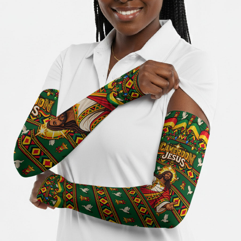 Cameroon Jesus Christmas Arm Sleeves African Culture Ugly Knit Pattern