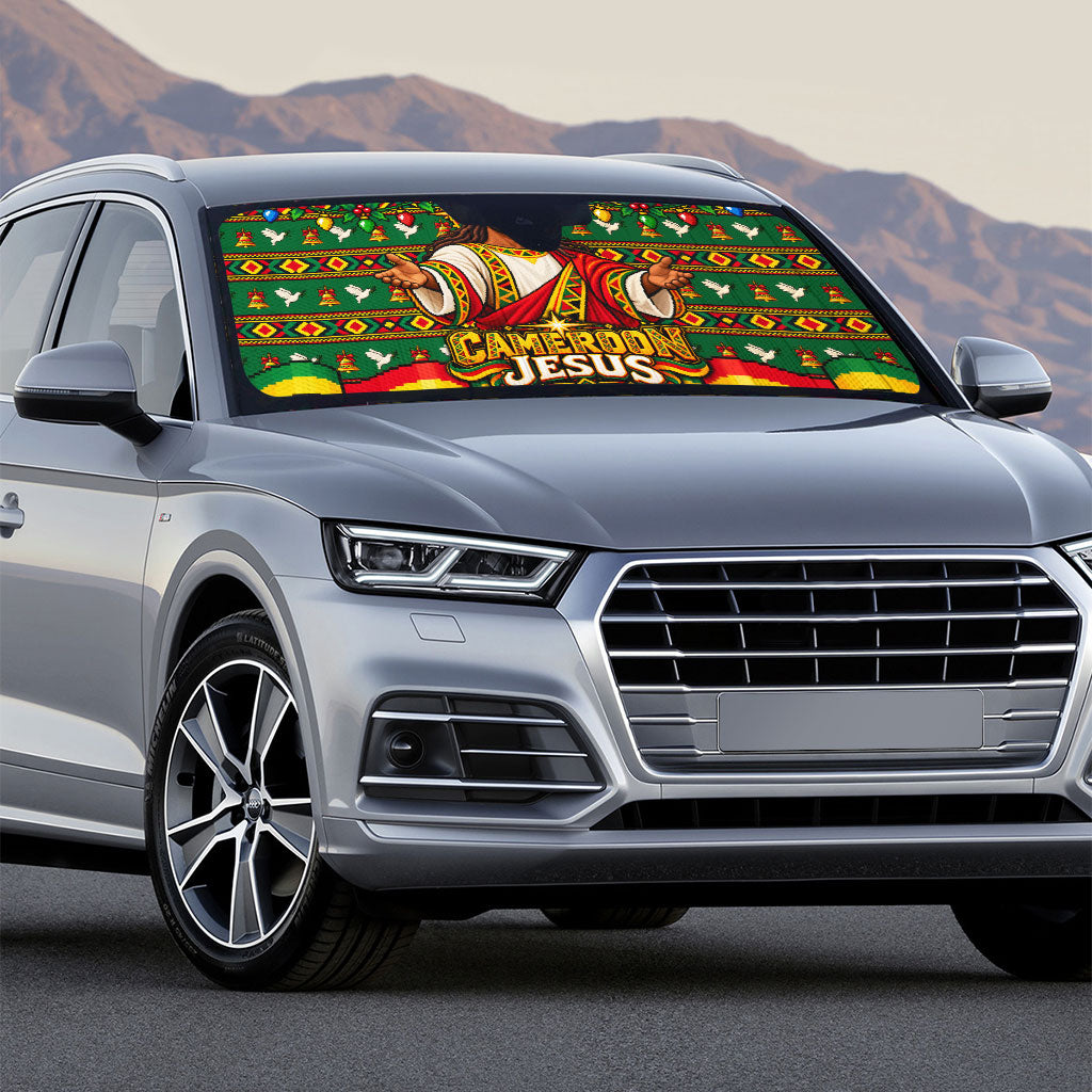 Cameroon Jesus Christmas Auto Sun Shade African Culture Ugly Knit Pattern