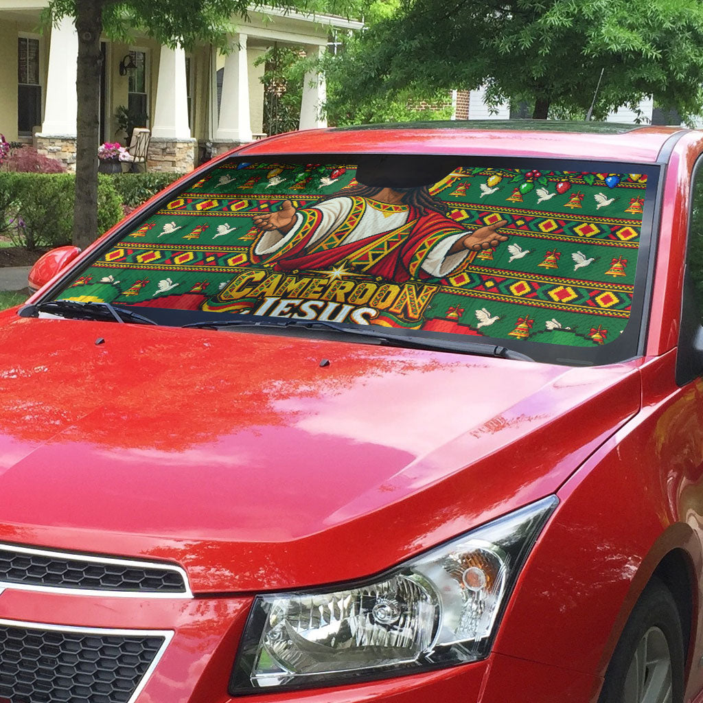 Cameroon Jesus Christmas Auto Sun Shade African Culture Ugly Knit Pattern