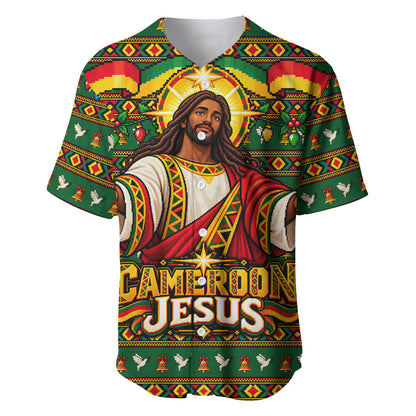 Cameroon Jesus Christmas Baseball Jersey African Culture Ugly Knit Pattern