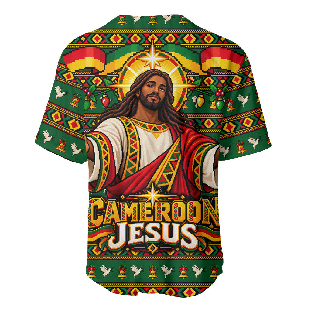 Cameroon Jesus Christmas Baseball Jersey African Culture Ugly Knit Pattern