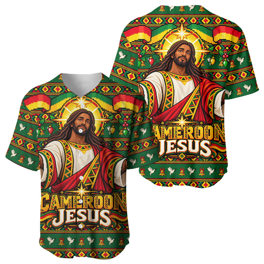 Cameroon Jesus Christmas Baseball Jersey African Culture Ugly Knit Pattern