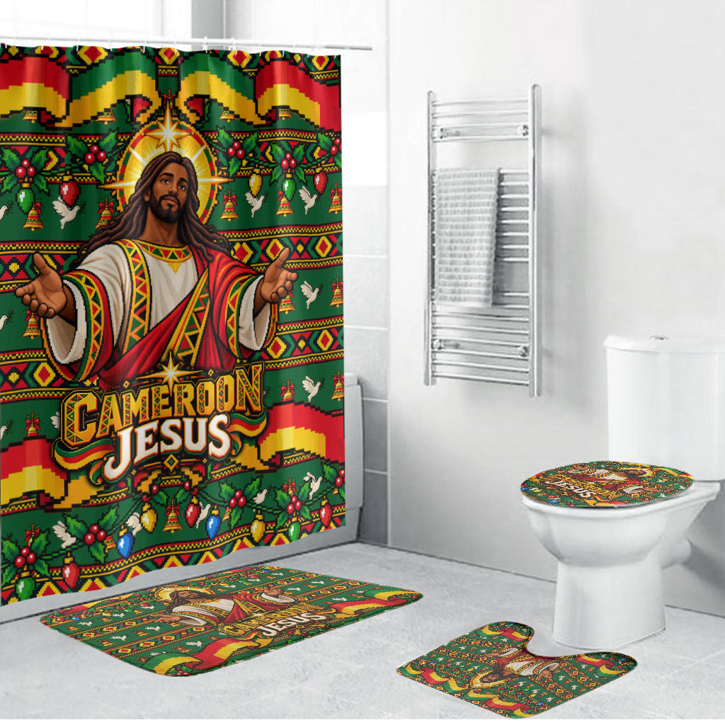 Cameroon Jesus Christmas Bathroom Set African Culture Ugly Knit Pattern