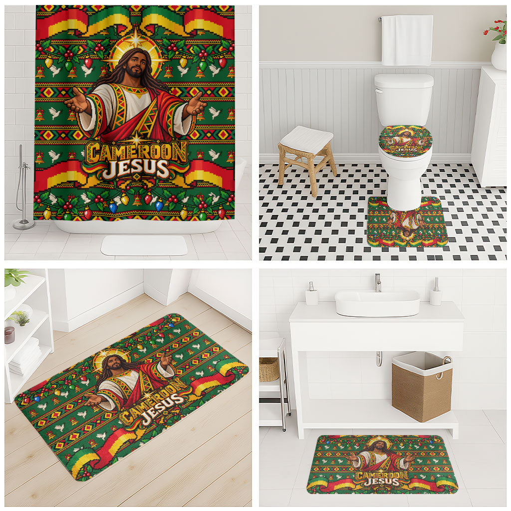 Cameroon Jesus Christmas Bathroom Set African Culture Ugly Knit Pattern