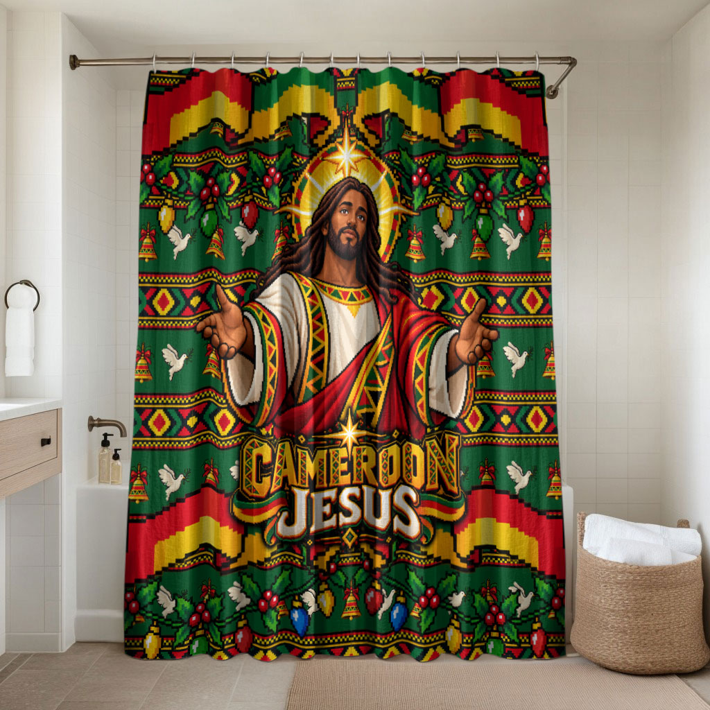 Cameroon Jesus Christmas Bathroom Set African Culture Ugly Knit Pattern