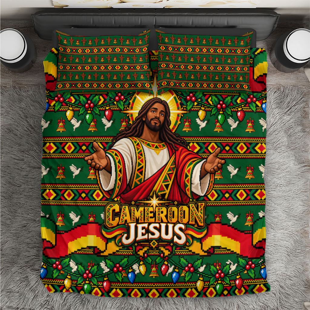 Cameroon Jesus Christmas Bedding Set African Culture Ugly Knit Pattern