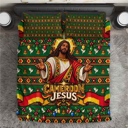Cameroon Jesus Christmas Bedding Set African Culture Ugly Knit Pattern