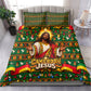 Cameroon Jesus Christmas Bedding Set African Culture Ugly Knit Pattern