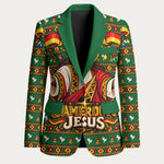 Cameroon Jesus Christmas Blazer African Culture Ugly Knit Pattern