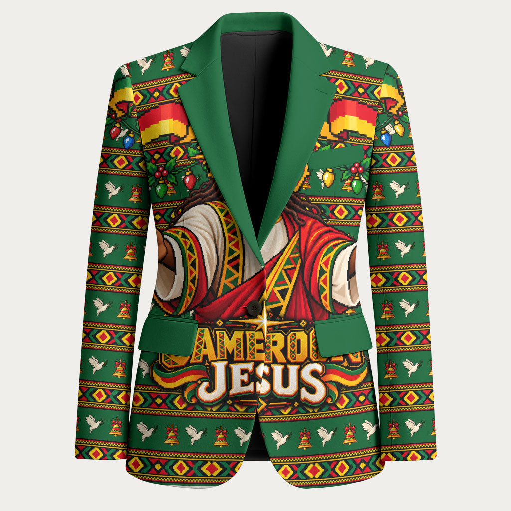 Cameroon Jesus Christmas Blazer African Culture Ugly Knit Pattern