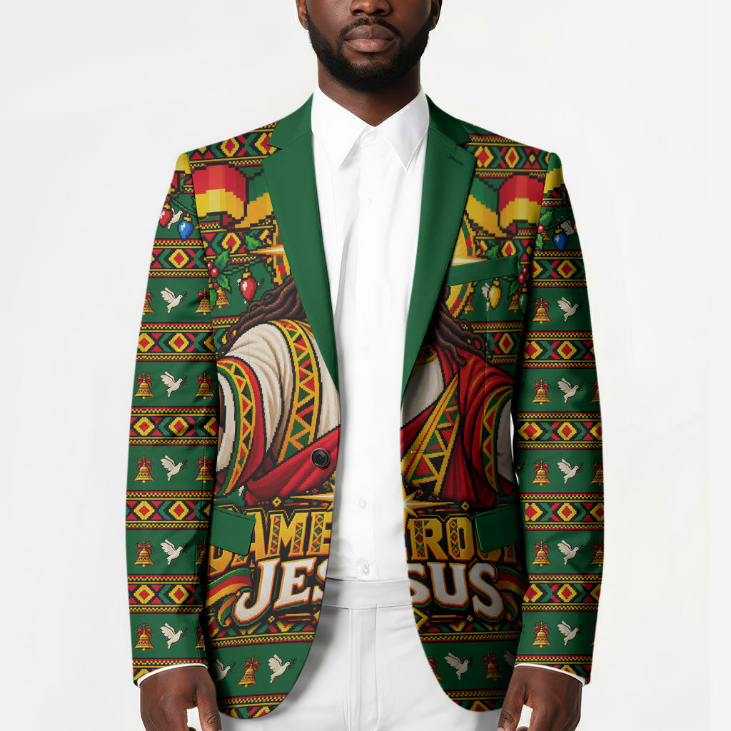 Cameroon Jesus Christmas Blazer African Culture Ugly Knit Pattern