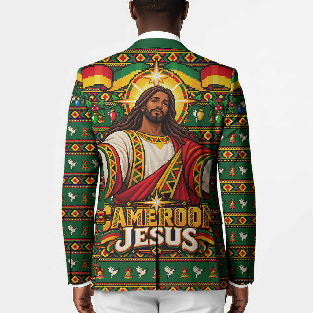 Cameroon Jesus Christmas Blazer African Culture Ugly Knit Pattern