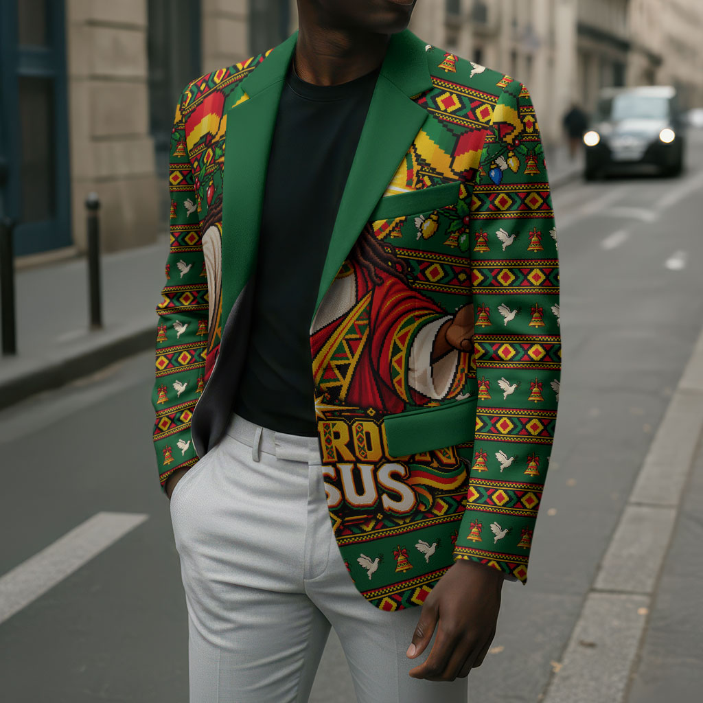 Cameroon Jesus Christmas Blazer African Culture Ugly Knit Pattern