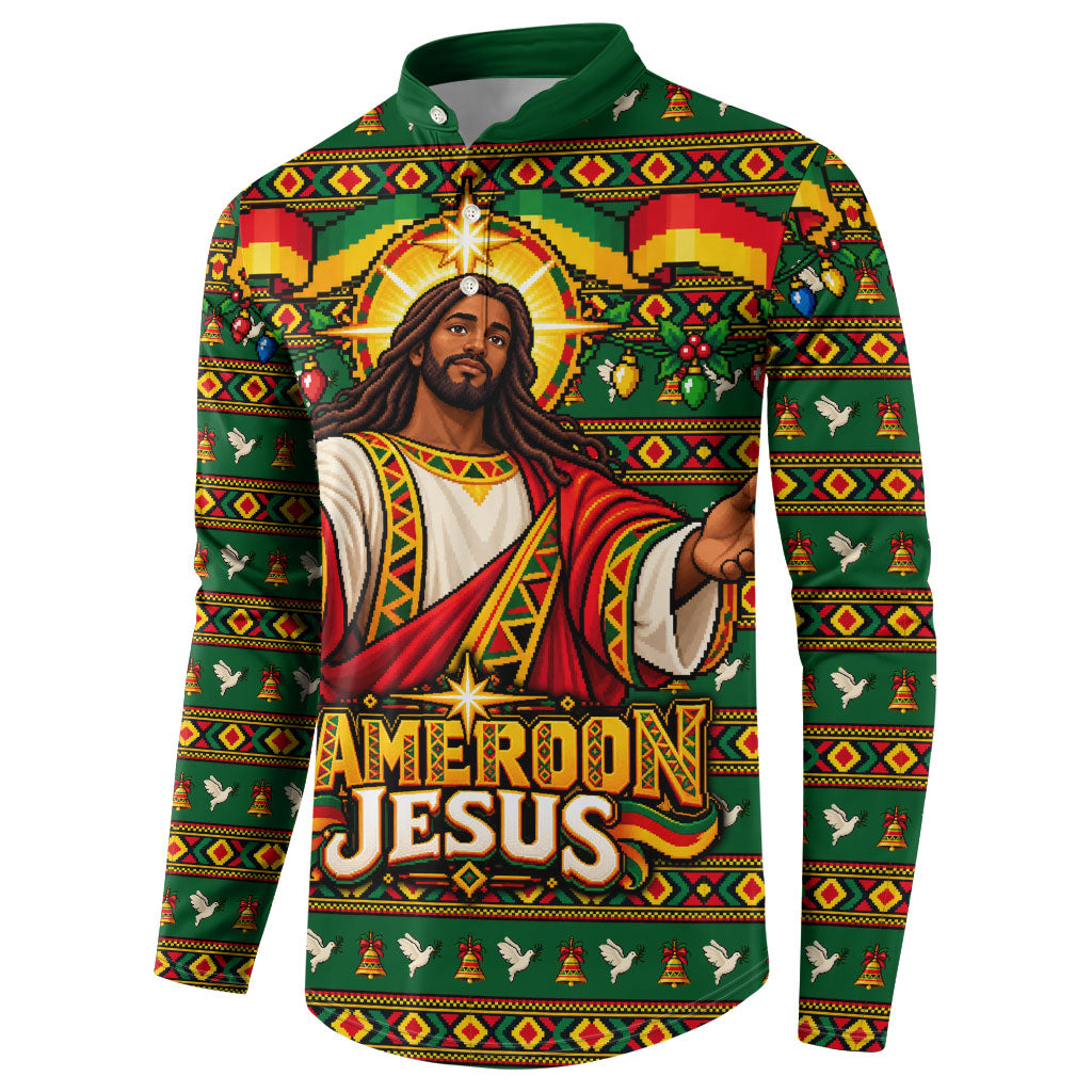 Cameroon Jesus Christmas Button Sweatshirt African Culture Ugly Knit Pattern