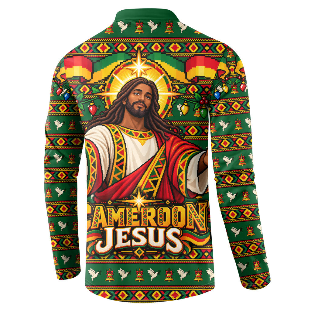 Cameroon Jesus Christmas Button Sweatshirt African Culture Ugly Knit Pattern