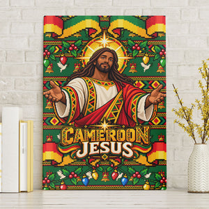 Cameroon Jesus Christmas Canvas Wall Art African Culture Ugly Knit Pattern