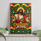 Cameroon Jesus Christmas Canvas Wall Art African Culture Ugly Knit Pattern