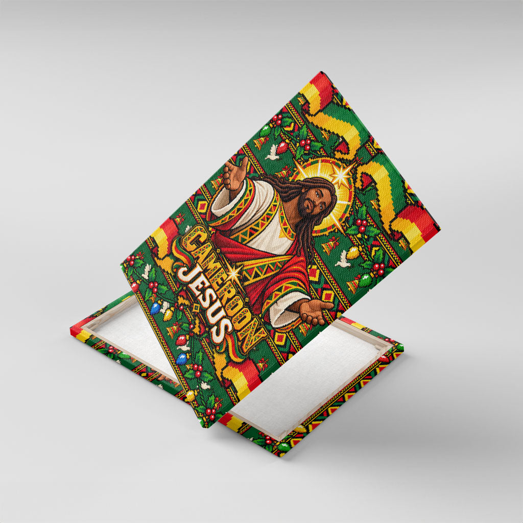 Cameroon Jesus Christmas Canvas Wall Art African Culture Ugly Knit Pattern