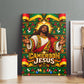 Cameroon Jesus Christmas Canvas Wall Art African Culture Ugly Knit Pattern