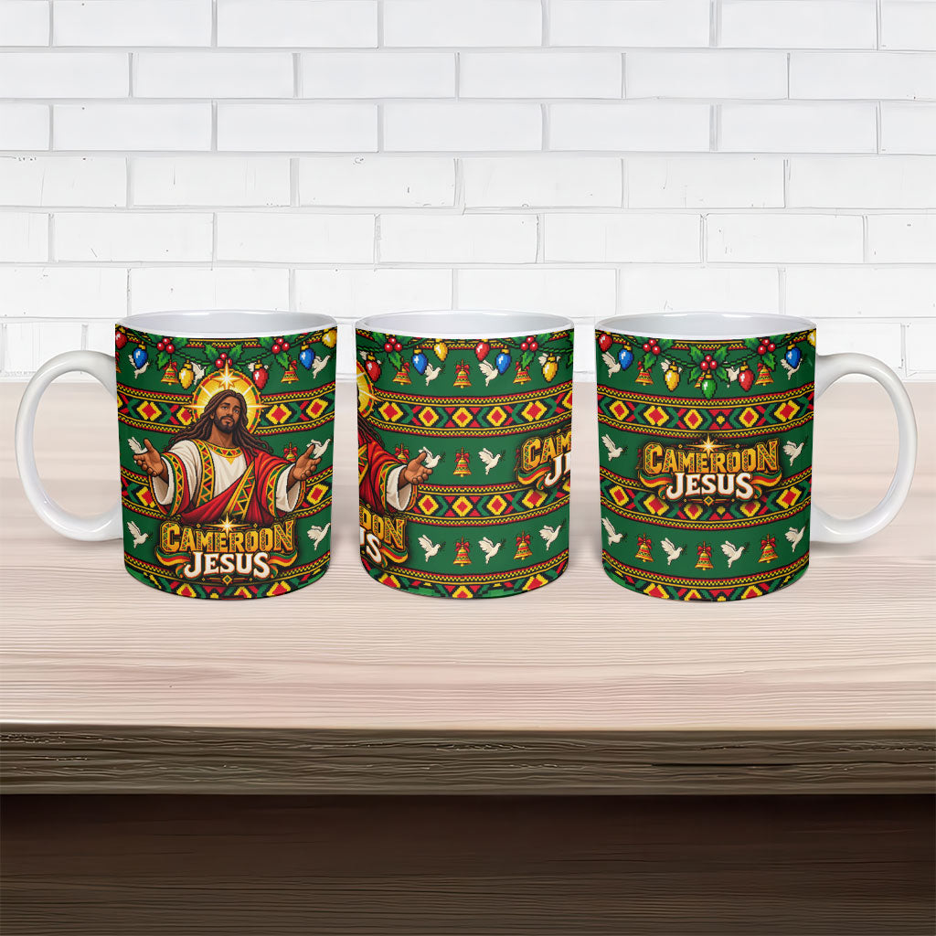 Cameroon Jesus Christmas Ceramic Mug African Culture Ugly Knit Pattern