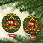 Cameroon Jesus Christmas Ceramic Ornament African Culture Ugly Knit Pattern