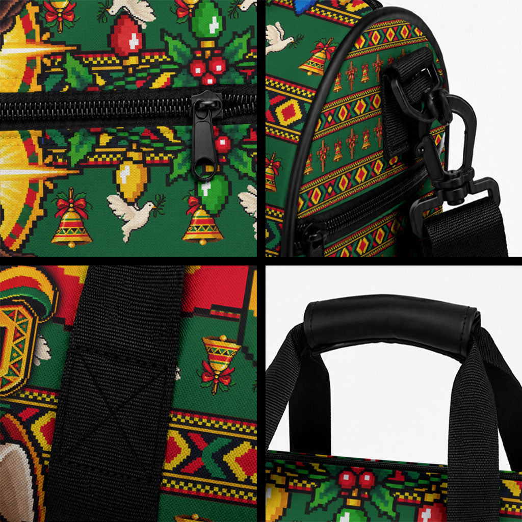 Cameroon Jesus Christmas Duffle Bag African Culture Ugly Knit Pattern