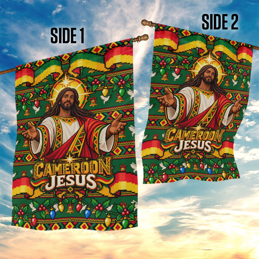 Cameroon Jesus Christmas Garden Flag African Culture Ugly Knit Pattern