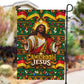 Cameroon Jesus Christmas Garden Flag African Culture Ugly Knit Pattern