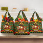 Cameroon Jesus Christmas Grocery Bag African Culture Ugly Knit Pattern