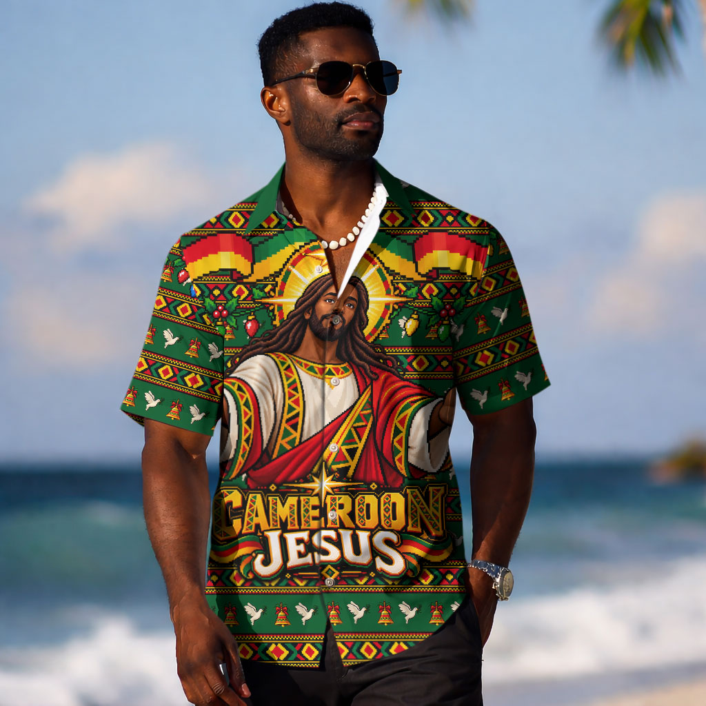 Cameroon Jesus Christmas Hawaiian Shirt African Culture Ugly Knit Pattern