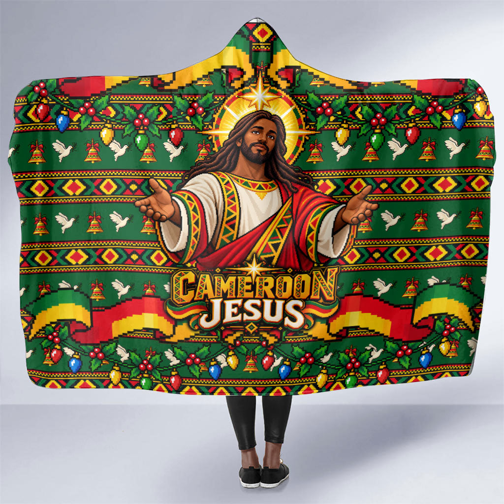 Cameroon Jesus Christmas Hooded Blanket African Culture Ugly Knit Pattern