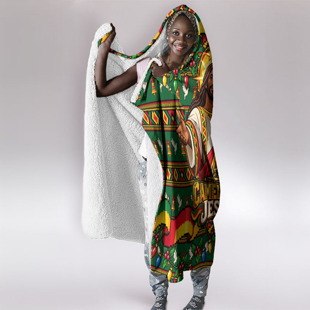 Cameroon Jesus Christmas Hooded Blanket African Culture Ugly Knit Pattern