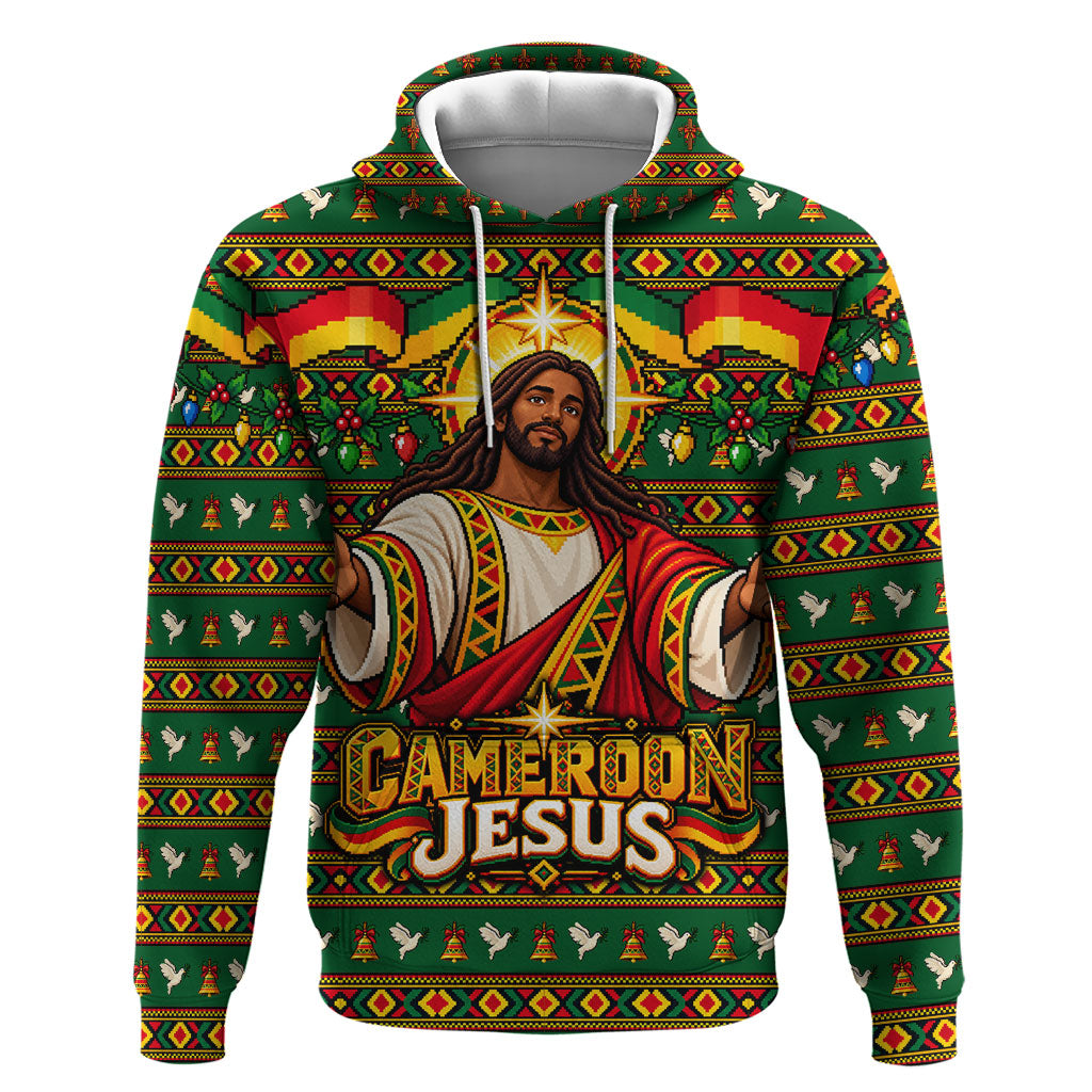 Cameroon Jesus Christmas Hoodie African Culture Ugly Knit Pattern