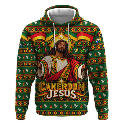 Cameroon Jesus Christmas Hoodie African Culture Ugly Knit Pattern