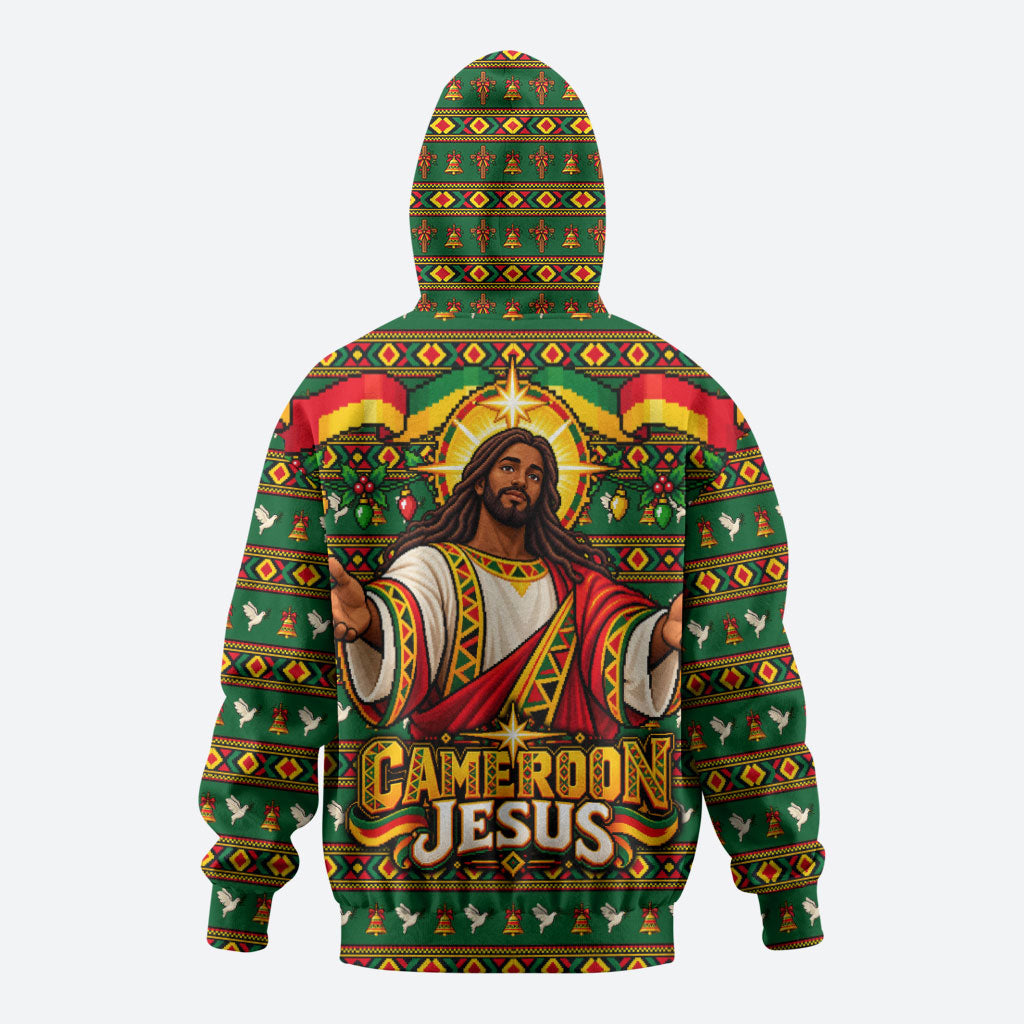 Cameroon Jesus Christmas Hoodie African Culture Ugly Knit Pattern
