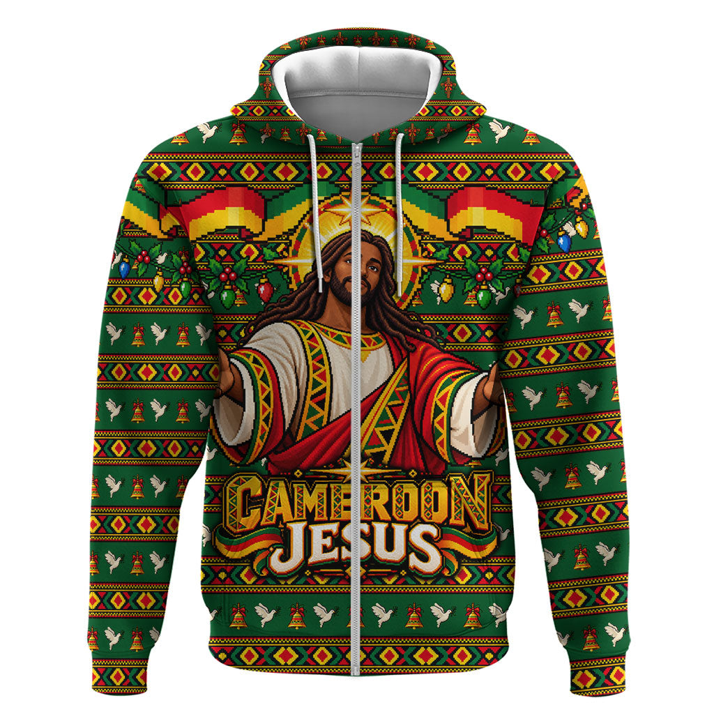 Cameroon Jesus Christmas Hoodie African Culture Ugly Knit Pattern