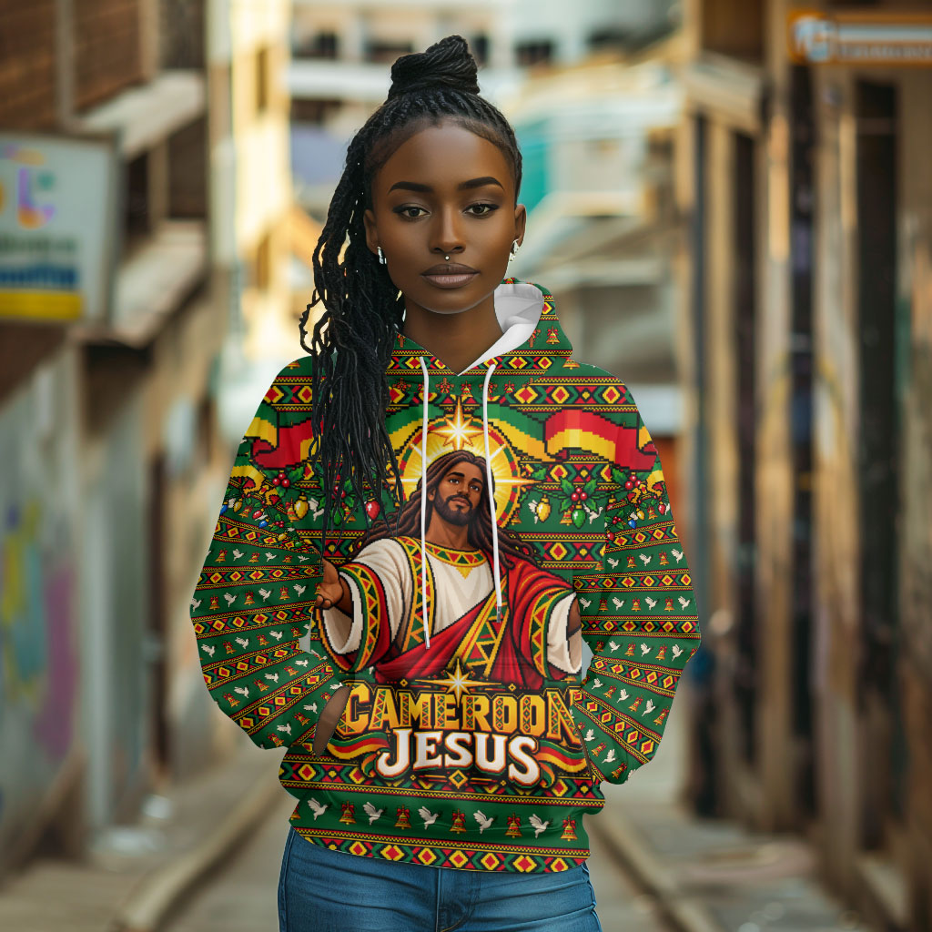 Cameroon Jesus Christmas Hoodie African Culture Ugly Knit Pattern