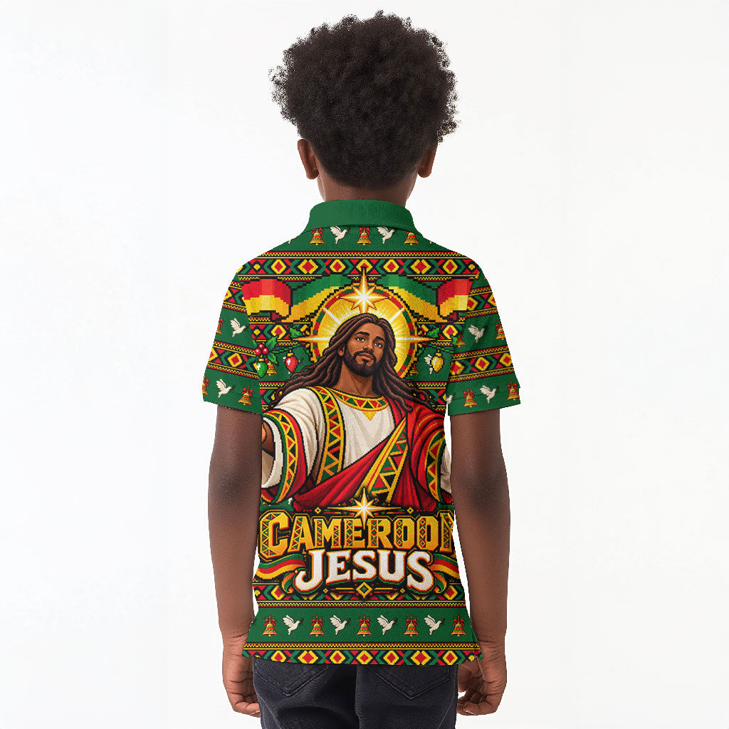 Cameroon Jesus Christmas Kid Polo Shirt African Culture Ugly Knit Pattern
