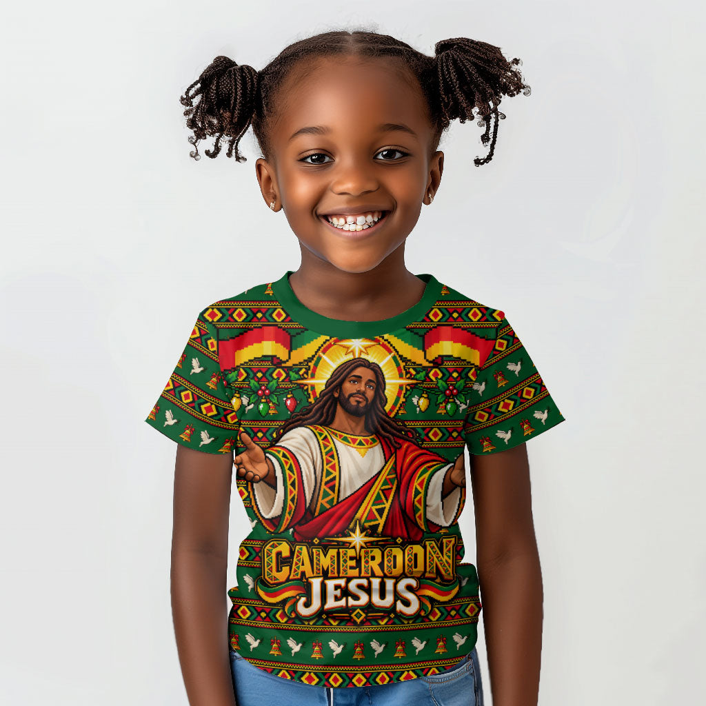 Cameroon Jesus Christmas Kid T shirt African Culture Ugly Knit Pattern