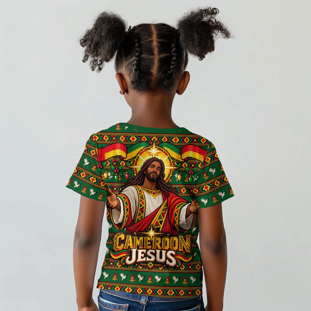 Cameroon Jesus Christmas Kid T shirt African Culture Ugly Knit Pattern