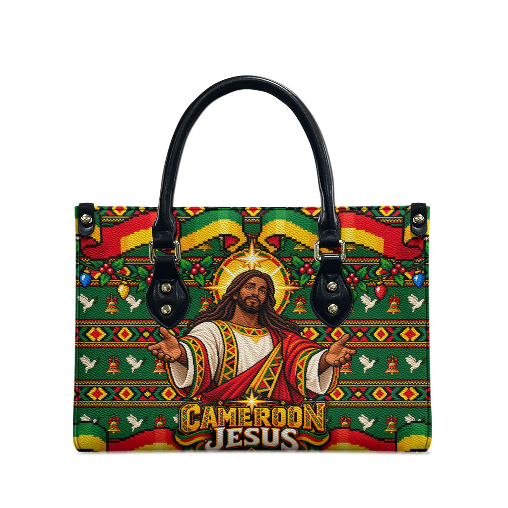 Cameroon Jesus Christmas Leather Bag African Culture Ugly Knit Pattern