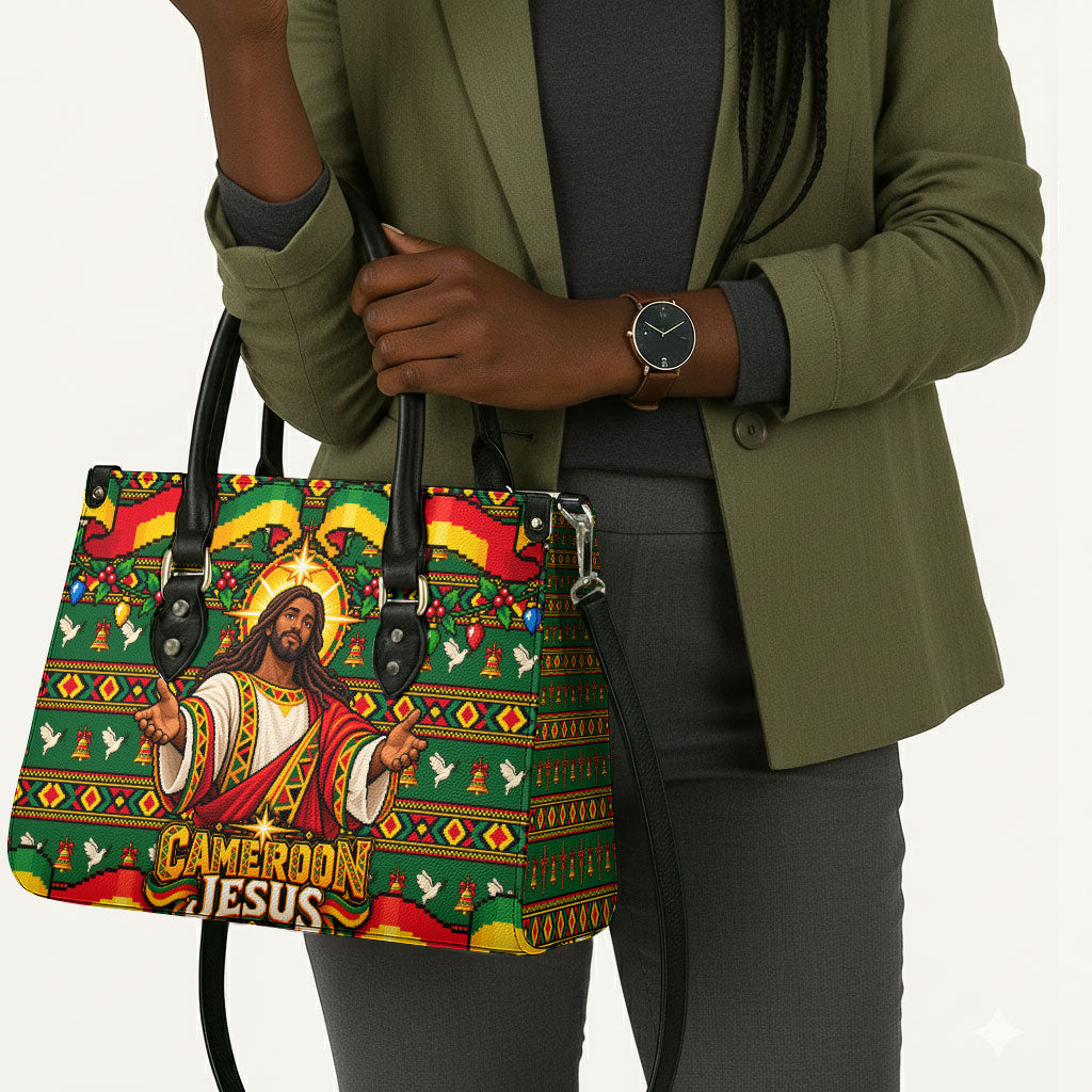 Cameroon Jesus Christmas Leather Bag African Culture Ugly Knit Pattern