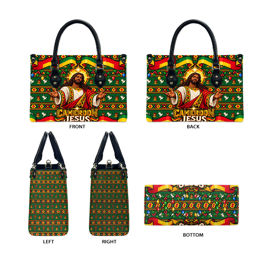 Cameroon Jesus Christmas Leather Bag African Culture Ugly Knit Pattern