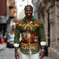 Cameroon Jesus Christmas Long Sleeve Button Shirt African Culture Ugly Knit Pattern