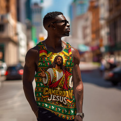 Cameroon Jesus Christmas Men Tank Top African Culture Ugly Knit Pattern
