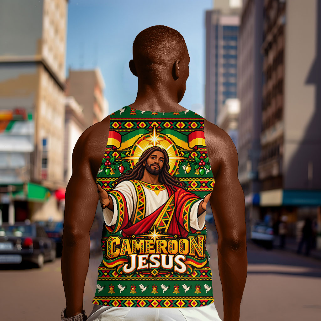 Cameroon Jesus Christmas Men Tank Top African Culture Ugly Knit Pattern