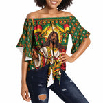 Cameroon Jesus Christmas Off Shoulder Wrap Waist Top African Culture Ugly Knit Pattern