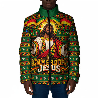 Cameroon Jesus Christmas Padded Jacket African Culture Ugly Knit Pattern
