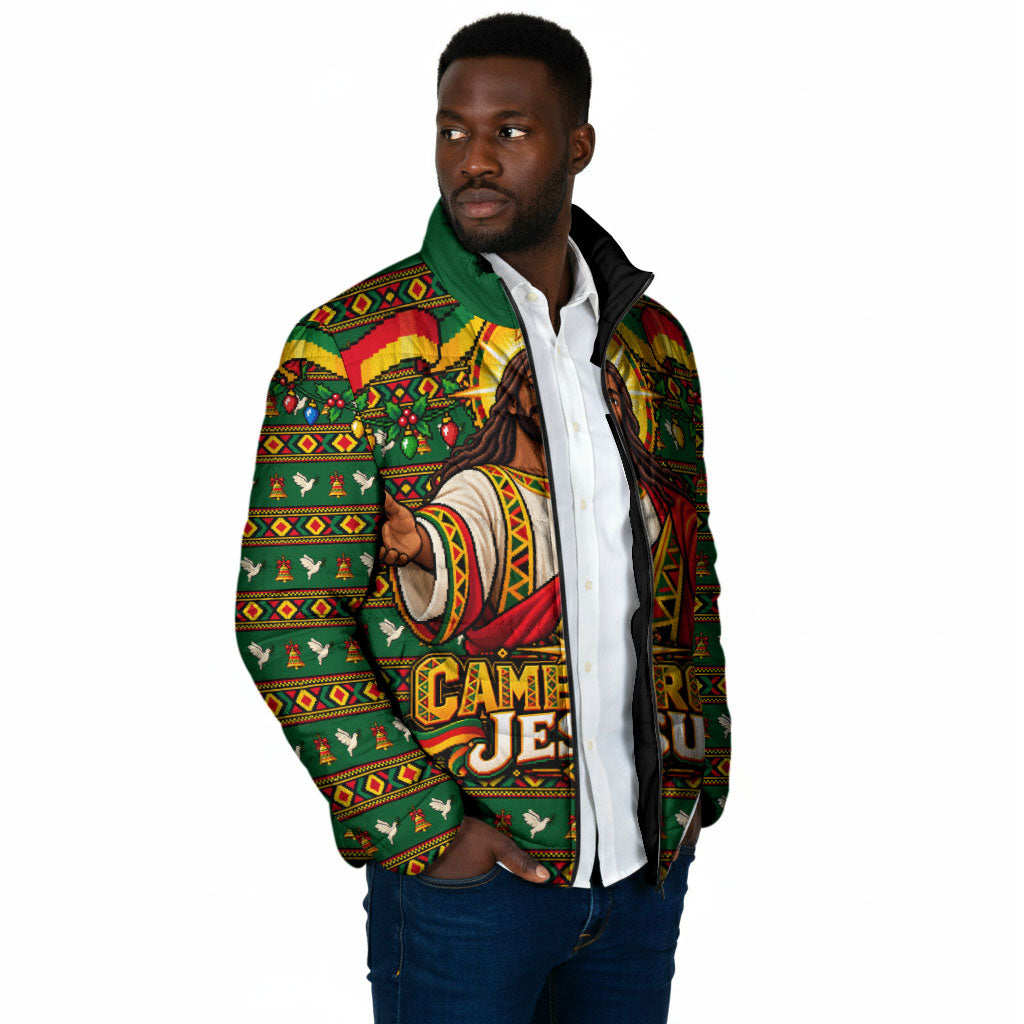 Cameroon Jesus Christmas Padded Jacket African Culture Ugly Knit Pattern